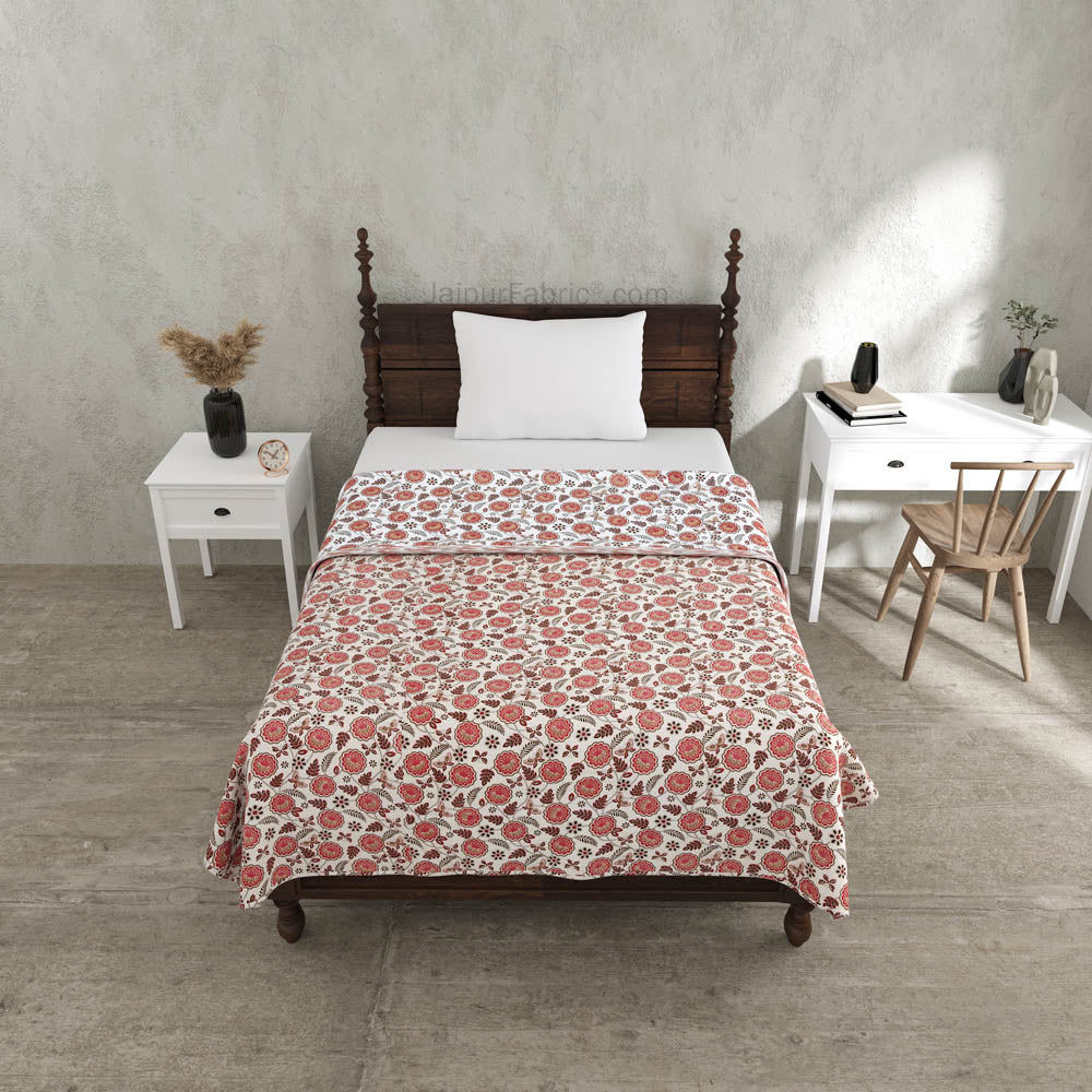 Pink Butterflies Pure Cotton Single Bed Dohar